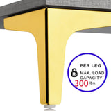 4 Inch Furniture Legs Modern Metal Cabinet Legs Set of 4, Furniture Feet Black Dresser Legs DIY Replacement Feet for Table Sofa Nightstand Chair Couch Ottoman Cabinet