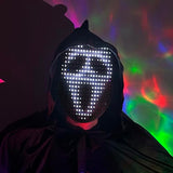 Mr.Pang Music LED Mask with Gesture Sensing, Face Transforming Light Up Mask Halloween Costume for Cosplay Masquerade, Fits Adult and Kids